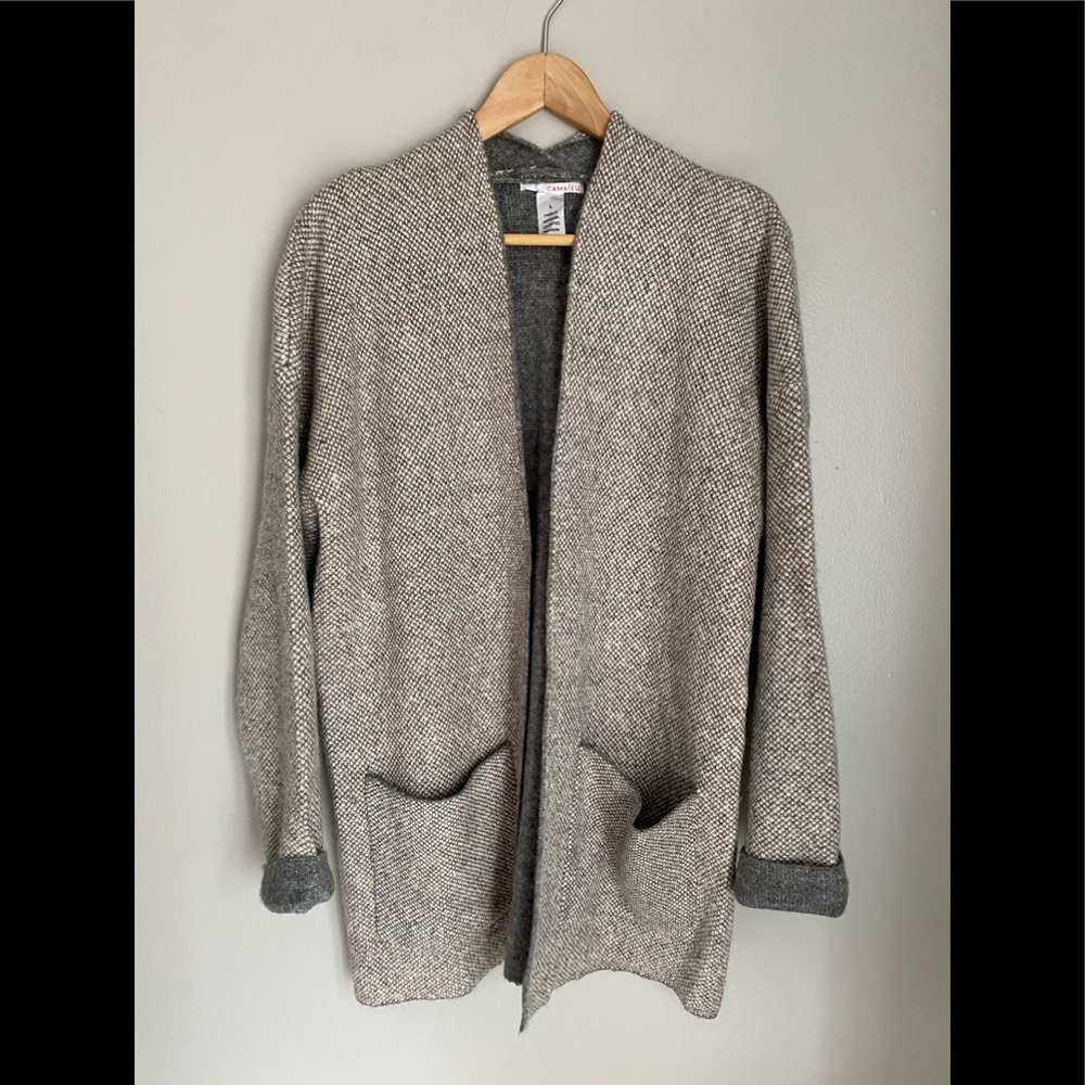 NWOT camaieu open gray gold speckled cardigan